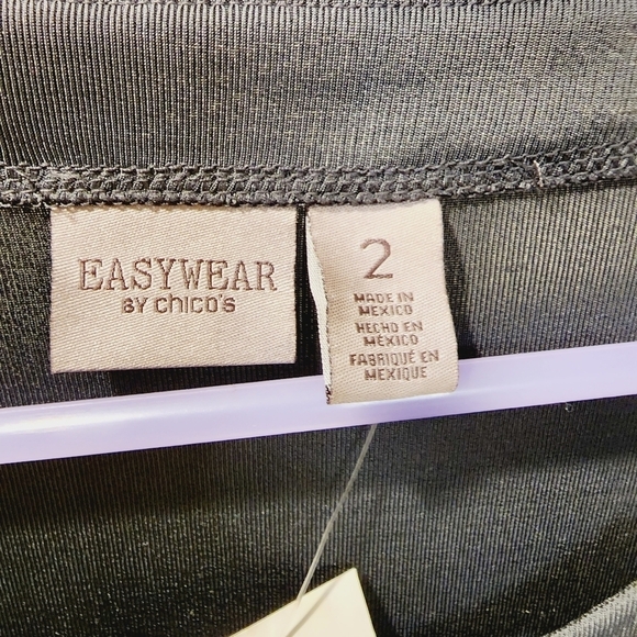 Easy Wear by CHICO'S gray three quarter Sleeves blouse NWT size 2 - Picture 6 of 10